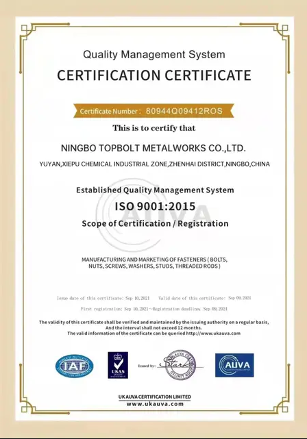 ISO9001:2015 Certification ISO9001:2015 Certification