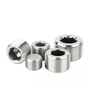 DIN906 Tapered External Thread Pipe Plug, Hexagon Socket Plug | Carbon Steel & 304 Stainless Steel Self-sealing Hydraulic Plug