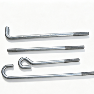 J-type Foundation Anchor Bolt | Hot-dip Galvanized J-hook Embedded Bolt for Construction Base